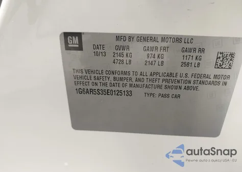 2014 Cadillac Cts Luxury из США, поврежденный, VIN 1G6AR5S35E0125133